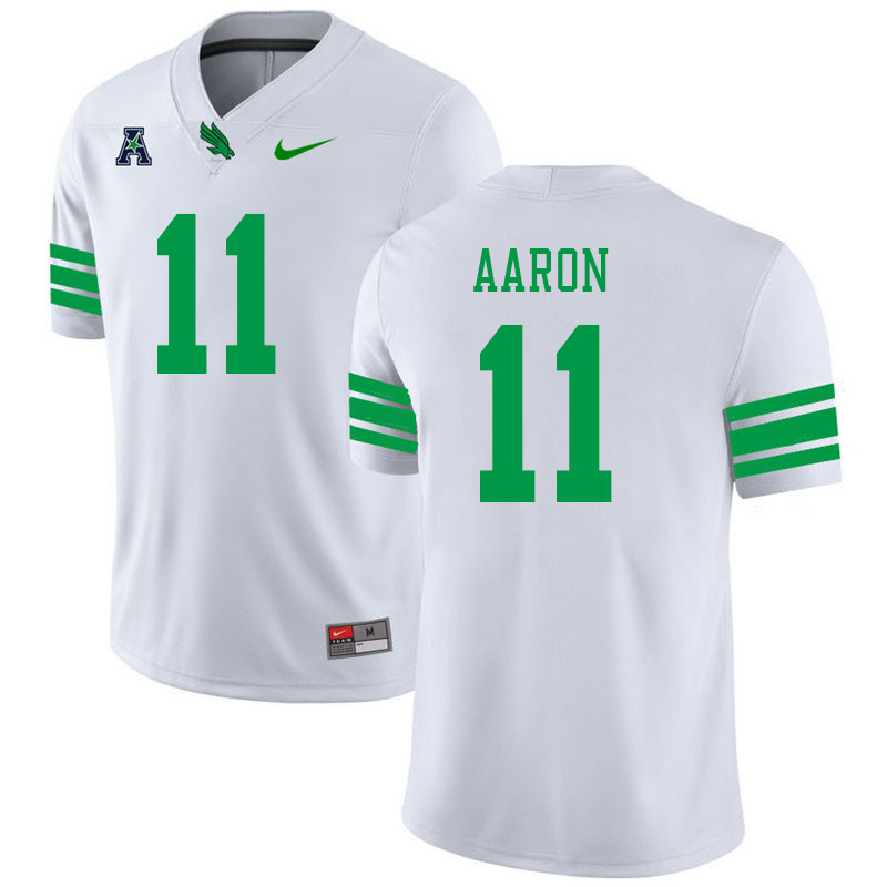 #11 Jeremiah Aaron North Texas Mean Green College Football Jerseys Stitched-White